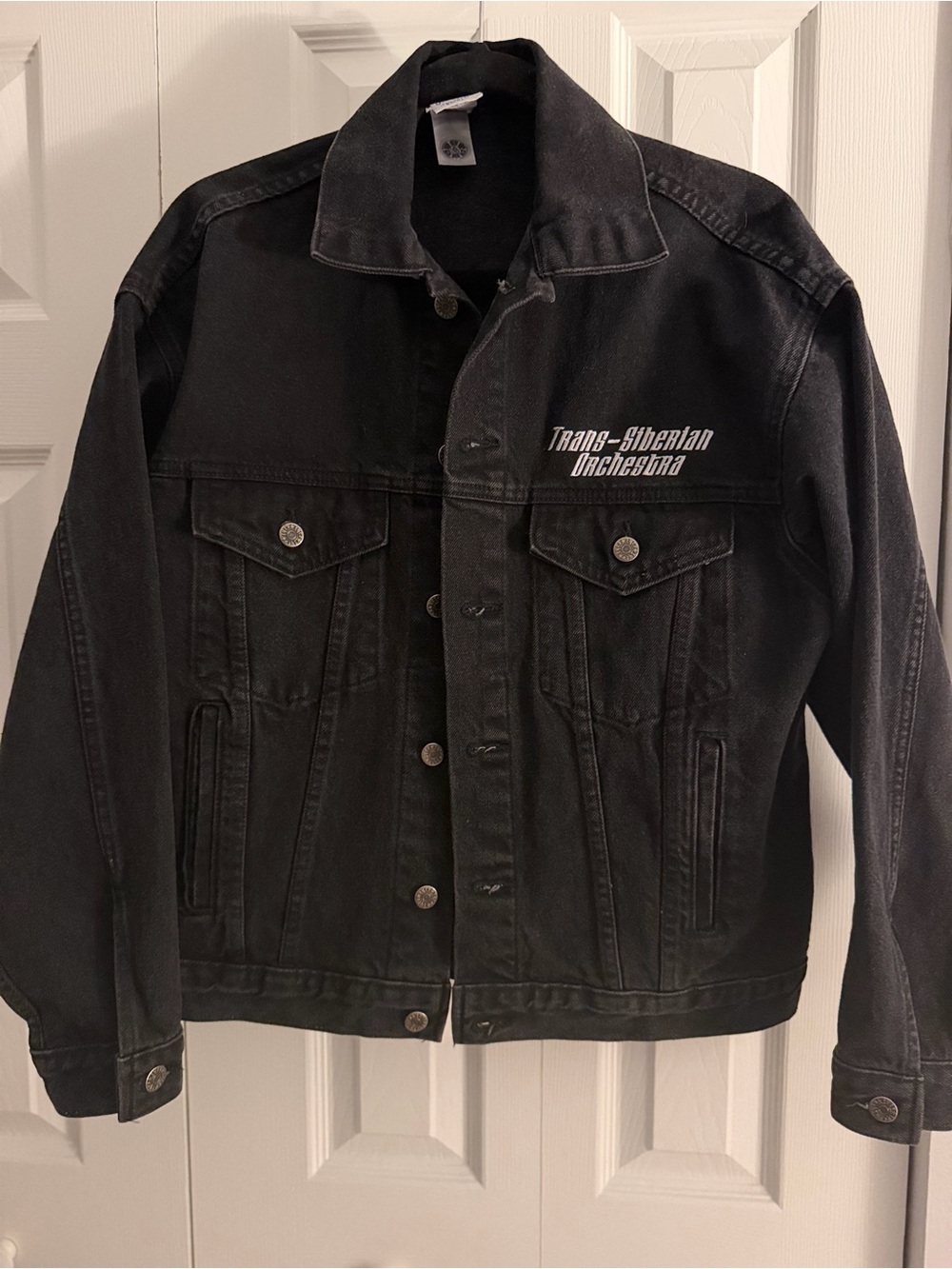 VTG Trans-Siberian Orchestra (TSO) heavy embroidered denim concert tour jacket S
